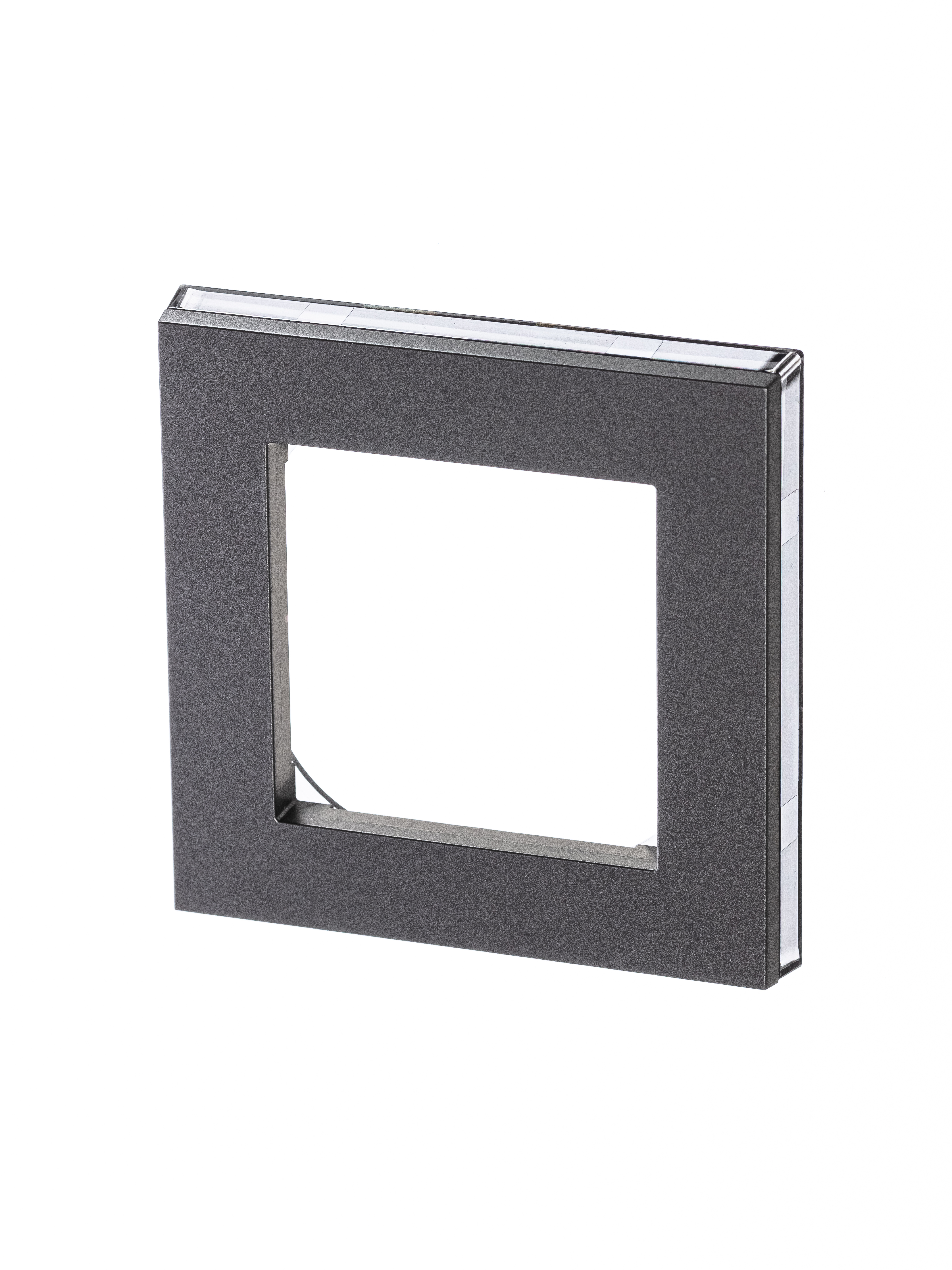 Рамка для розеток и выключателей 1 пост LEVIT сталь / дымчатый чёрный 2CHH015010A6069 ABB (20м)