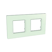 Рамка для розеток и выключателей 2 поста Unica Quadro матовое стекло MGU2.704.17 Schneider Electric