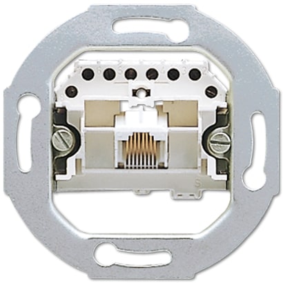 Розетка одинарная RJ11/12 телефонная Ecoprofi 8 полюсов, RJ45 компьютерная категория 3 механизм EPUAE8UPO JUNG