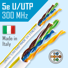 Витая пара U/UTP кат.5E 4х2х0,51 (24 AWG) PVC Серая solid indoor  (300м) LAN 540 GI CAVEL