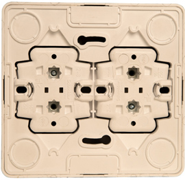 Розетка четырехместная ЭТЮД открытой установки без заземления без шторок кремовый PA16-205K Systeme Electric
