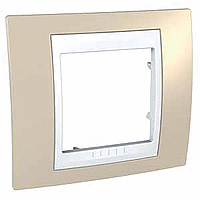 Рамка для розеток и выключателей 1 пост Unica Хамелеон горизонтальная песчаный/белый MGU6.002.867 Schneider Electric