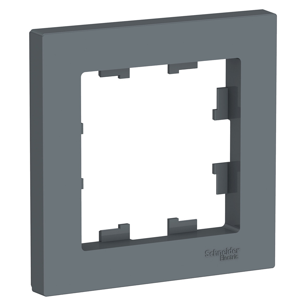 Рамка для розеток и выключателей 1 пост Atlasdesign горизонтальная грифель ATN000701 Schneider Electric (1м)