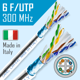 Витая пара экранированная F/UTP кат.6 4x2x0,57 (23 AWG) PVC Серая одножильная внутренняя LAN641 NE CAVEL