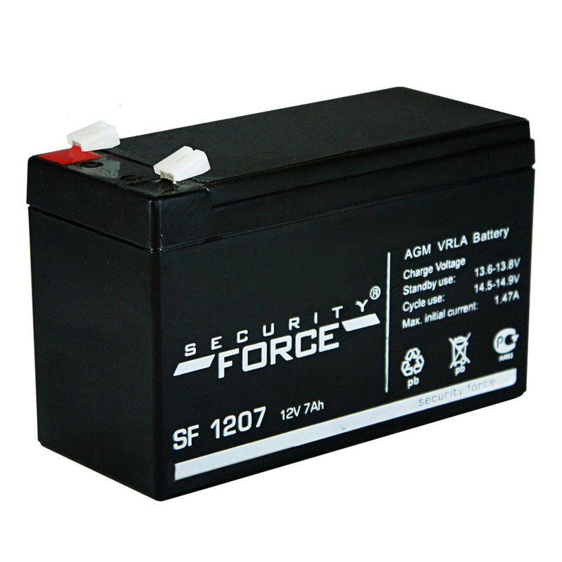 Аккумулятор свинцово-кислотный (аккумуляторная батарея) 12 В 7 А/ч SF 1207 Security Force