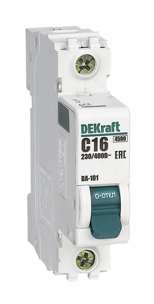 Выключатель автоматический 16А 1П однополюсный характеристика C 4,5кА ВА-101 11054DEK DEKraft