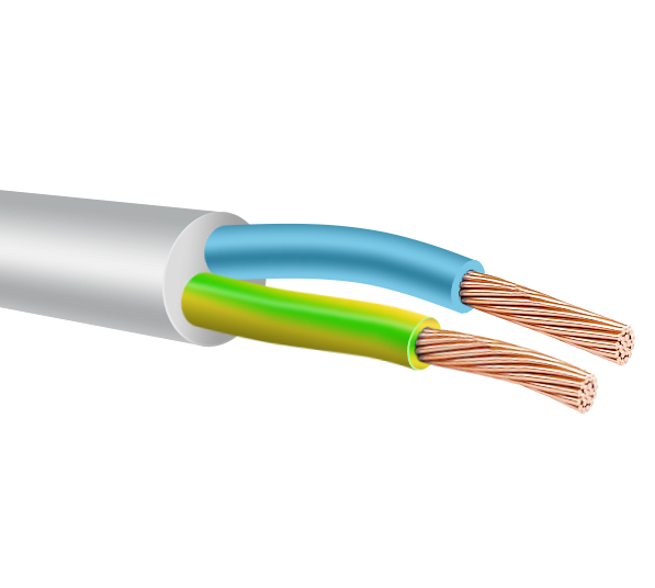 Провод ПВС 2х2.5 белый НКЗ (3м)