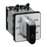 Переключатель электроизмерительных приборов - для вольтметра - PR 12 - 4 контакта - с нейтралью - крепление на дверце 014652 Legrand
