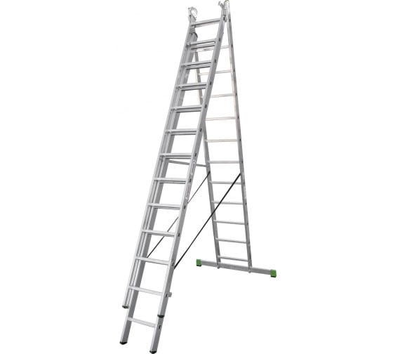 Лестница трехсекционная NV2230 3х12 ступеней, 3,19-7,87 м; алюминий Новая высота 2230312 (1м)