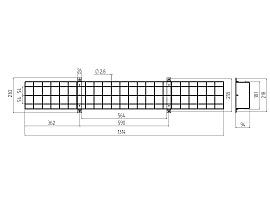 Решетка защитная для светильников ДПО SPO-BAR-1300-200 SPO (5/40) Б0049260 ЭРА