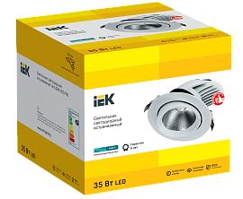 LIGHTING PRO Светильник светодиодный коленчатый ДВО 1822 35Вт 4000К IP20 круг белый IEK