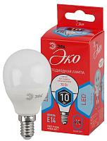Лампа светодиодная 10 Вт E14 P45 4000К 800Лм матовая 220-240В шар ( ECO LED P45-10W-840-E14 ) Б0032969 ЭРА