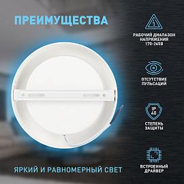 Светильник светодиодный LED 19-18-6K накладной круглый 18Вт 6500К Б0057450 ЭРА