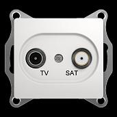 Розетка TV+SAT телевизионная+спутниковая GLOSSA скрытой установки 1dB механизм белый GSL000197 Systeme Electric