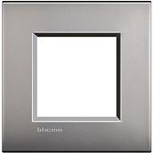 Bticino LNE4802NK Livinglight Лицевая панель 2мод. М.никель