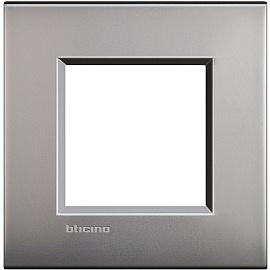 Bticino LNE4802NK Livinglight Лицевая панель 2мод. М.никель