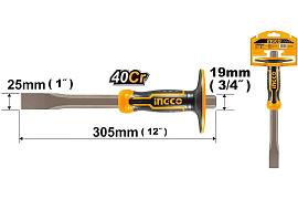 Плоское зубило с протектором 305х19х25 мм INGCO INDUSTRIAL HCCL852519