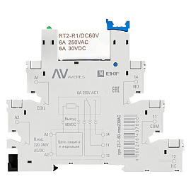 Реле промежуточное с розеткой в сборе РП slim 23/1 6A 230В AC rps-23-1-60-rms230AC EKF