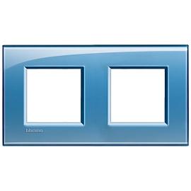 Рамка для розеток и выключателей прямоугольная, 2 поста, цвет Голубой Livinglight LNA4802M2ADLegrand