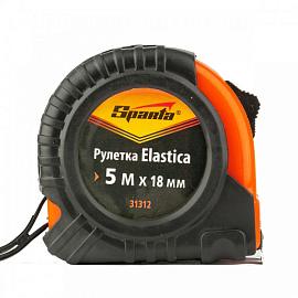 Рулетка Elastica, 5 мх18 мм, обрезиненный корпус  SPARTA 31312