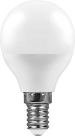 Лампа светодиодная 7 Вт E14 G45 2700K 560Лм матовая 220В Шар LB-95 16LED 25478 Feron