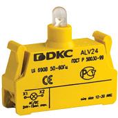 Контактный блок с клеммными безвинтовым зажимом со светодиодом на 12В код ALV12 DKC