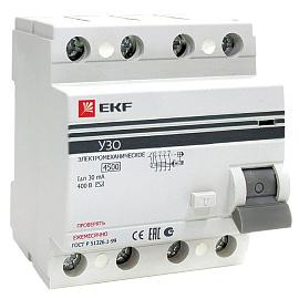 Выключатель дифференциального тока ВДТ (УЗО) 32А 4П четырехполюсный 30мА PROxima elcb-4-32-30-em-pro EKF