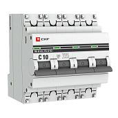 Выключатель автоматический 10А 4П четырехполюсный характеристика C 4,5kA тип AC ВА47-63 PROxima mcb4763-4-10C-pro EKF