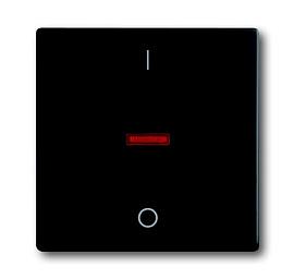 Клавиша для механизма одноклавишного выключателя Future/Axcent/Carat/Династия с красной линзой с маркировкой I/O черный бархат 2CKA001751A3042 ABB