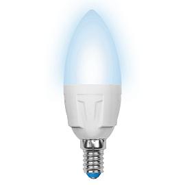 Лампа светодиодная 7 Вт E14 C37 4500К 600Лм матовая 175-250В свеча Palazzo ( LED-C37-7W/NW/E14/FR PLP01WH ) UL-00000767 Uniel