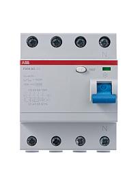 Выключатель автоматический дифференциального тока F204 80А 4П четырехполюсный 500мА 2CSF204001R4800 ABB