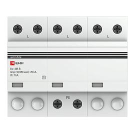 Устройство защиты от импульсных перенапряжений Тип 1 Iimp 25kA (10/350μs) 3P spd-t1-25-3p EKF