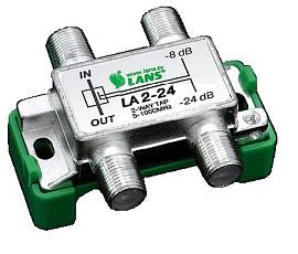 ТВ-Ответвитель 2 отвода. Потери на отвод: 24.0дБ., на подложке, LA2-24, LANS