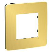 Рамка для розеток и выключателей 1 пост Unica Studio золото/антрацит NU280262 Systeme Electric