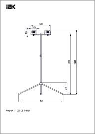 Прожектор светодиодный уличный LED 2*30 Вт СДО 06-2x30Ш штатив 6500К IP65 черный  LPDO606-2X030-65-K02 IEK