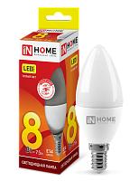 Лампа светодиодная    8Вт Е14 C37 3000К 600Лм матовая 230В Свеча LED-СВЕЧА-VC 4690612020426 IN HOME