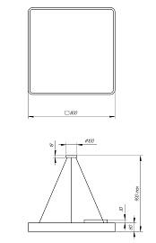 Светильник светодиодный Geometria Quadro SPO-164-B-40K-110 110Вт 4000К 17300Лм IP40 800х800х80 мм черный подвесной Б0050589 ЭРА