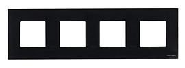 Рамка для розеток и выключателей 4 поста Zenit стекло черное N2274 CN 2CLA227400N3101 ABB
