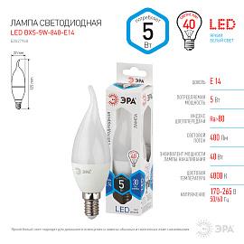 Лампа светодиодная 5 Вт E14 BXS 4000К 400Лм матовая 170-265В свеча на ветру ( LED BXS-5W-840-E14 ) Б0027968 ЭРА