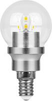 Лампа светодиодная 4,5 Вт E14 G45 6400К 410Лм прозрачная 230В шар LB-40 25464 Feron