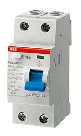 Выключатель автоматический дифференциального тока F202 80А 2П двухполюсный 300мА 2CSF202101R3800 ABB