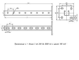 STRUT-стойка 41х41мм, основание 2900мм sts4141290 EKF