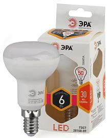 Лампа светодиодная 6 Вт E14 R50 2700К 480Лм матовая 170-265В рефлекторная ( LED R50-6W-827-E14 ) Б0028489 ЭРА