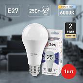 Лампа светодиодная 25 Вт E27 A65 6000К 2000Лм матовая 170-265В груша ( LED A65-25W-860-E27 ) Б0035336 ЭРА