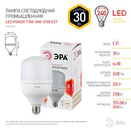 Лампа светодиодная 30 Вт E27 T100 2700К 2400Лм матовая 175-265В колокол ( LED POWER T100-30W-2700-E27 ) Б0027002 ЭРА