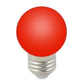 Лампа светодиодная 1 Вт E27 D45 80Лм матовая 220-240В шар Цвет красный IP20 UL-00005646 Volpe