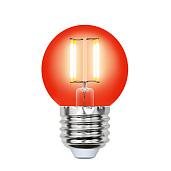 Лампа светодиодная 5 Вт E27 G45 350Лм 200-250в шар красный свет Air (LED-G45-5W/RED/E27 GLA02RD) UL-00002986 Uniel