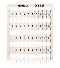 Маркировка горизонтальная WMB 1 ... 10 х10, для клемм шириной 5 - 17,5 мм, 10 полос с 10 маркерами на карту 793-502 WAGO