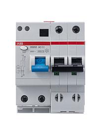 Выключатель автоматический дифференциального тока DS202 16А 2П двухполюсный B 30мА 6кА 4 модуля 2CSR252001R1165 ABB