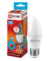 Лампа светодиодная LED-свеча-VC 6Вт 230В E27 4000К 570Лм 4690612020419 IN HOME